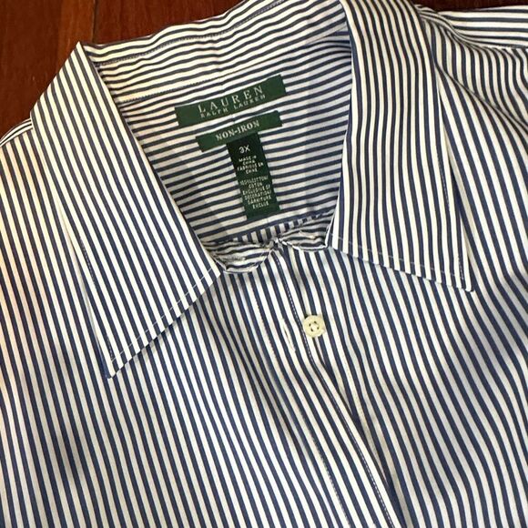 Ralph Lauren Blue and White Striped Shirt and Jeans Shirt - Picture 4 of 5